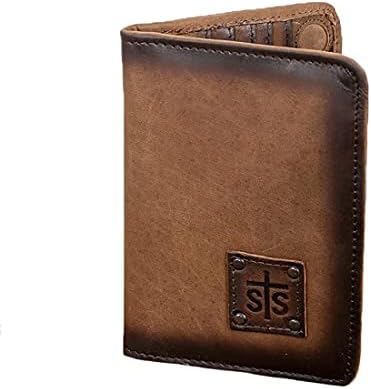 STS Ranchwear Women's Brown Full-Grain Leather Magnetic Wallet/Travel/Passport Case, One Size