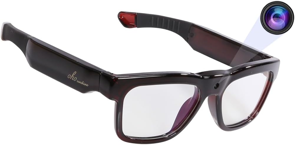 128GB WiFi Camera Glasses,Streaming Video & Photo from Glasses to App by Ultra Full HD Camera