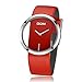 Produktbild Analoge Quarzuhr für Damen, Dom Einzigartig Design Weiches Lederarmband Dame Dressing Armbanduhr Mit Transparentem Zifferblatt