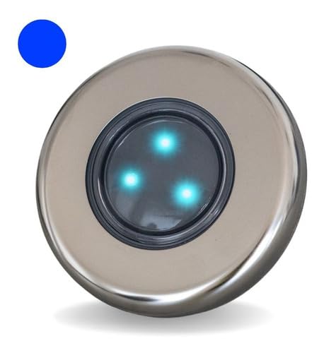 Luminaria Led Piscina Inox Azul 9watts 160mm Iluminacao 16m2 (12V AZUL/ROSCA DE 1/2)