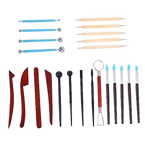 ARTIBETTER DIY Clay Sculpting Kit 23 Tools Wood Handles Pottery Modeling Tools Great for Beginners
