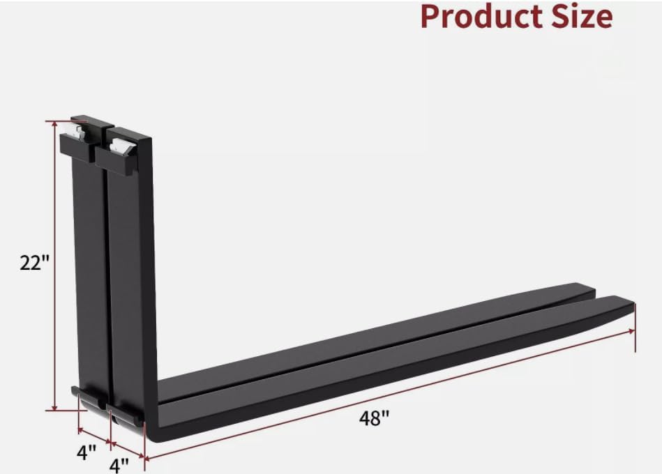 48" Skid Steer Pallet Fork Frame Orange Attachment W/Heavy-Duty Blades 4000lbs
