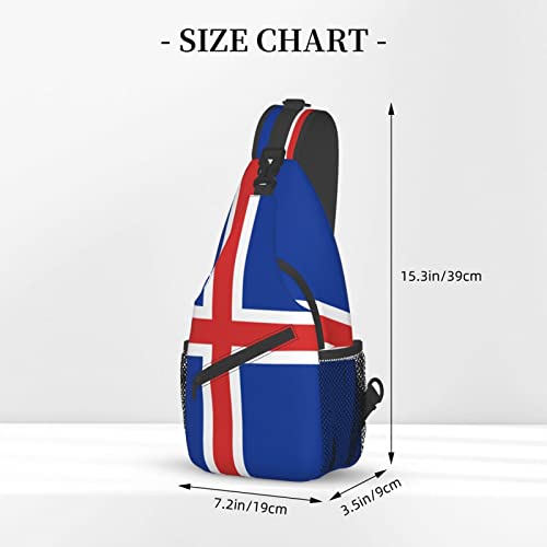 Mochila bandolera unisex con bandera de Islandia negra miniatura 4