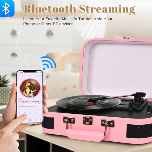 Tourne-disque Bluetooth compact blanc pour écouter vos anciens vinyles sans encombrement
