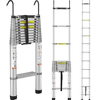 VEVOR 15 FT teleskopstege aluminium med halkfria fötter