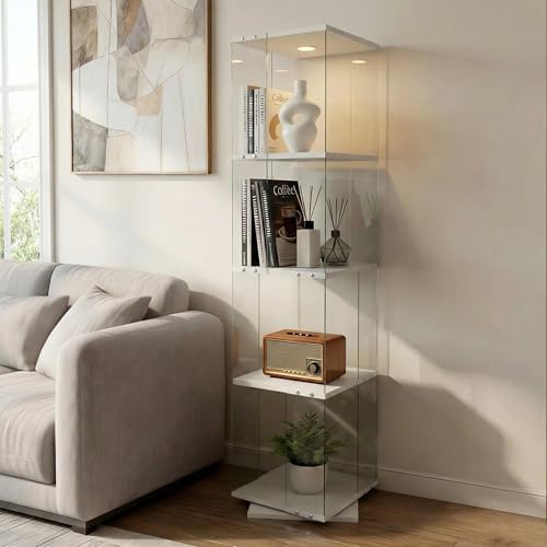 ZIHUASHENG 360° Rotating Glass Cabinet