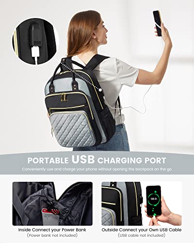 Image of LOVEVOOK Laptop Backpack, High-Strength Tear-Resistant and Waterproof Oxford Cloth, 1.9 lbs, 30L Capacity, 17-Inch Laptop Compatible, Ergonomic Shoulder Straps, 18 Pockets