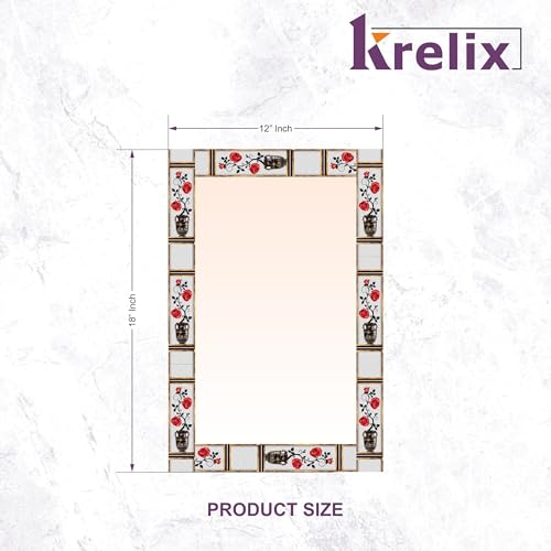 Image of KERLIX 12x18 Inch Rectangular Wall Mirror- CNC Polished Finish, Modern Decorative Mirror for Bathroom, Bedroom, Living Room & Entryway