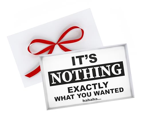 Caixa de presente de nada, presentes engraçados, ótimos para elefante branco, presentes para homens, mulheres, Papai Noel secreto de Natal. Pegada para pessoa, marido, namorado ou amigo que tem tudo ou não quer nada, Branco