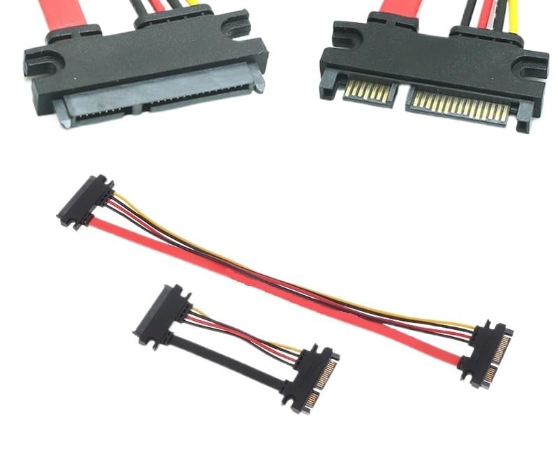Cable Extensor SATA 22 Pines 30 cm Negro miniatura 2
