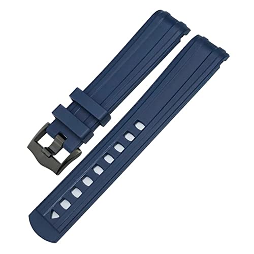 Bracelet en caoutchouc fluoré à extrémité incurvée 20mm pour montre Omega Speedmaster Moon souple