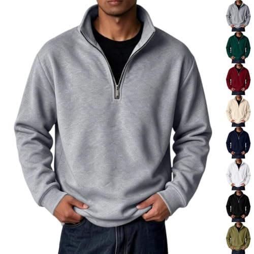 Half Zip Pullover Men Mockneck Fleece Big and Tall Half Zip Pullover — view 6