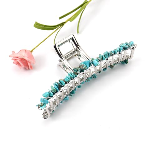 Pince à cheveux cowgirl argentée et turquoise : le cadeau idéal pour femme