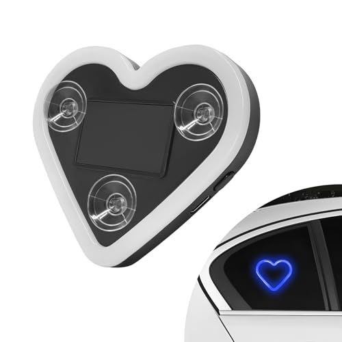 Sun Walker Heart-Shaped Car LED Ambient Light, Solar-Powered Love Heart