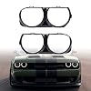 Astra Depot Left Right Headlight Bezel Cover Trim OE Replacement for 2015-2021 Dodge Challenger (Glossy Black)