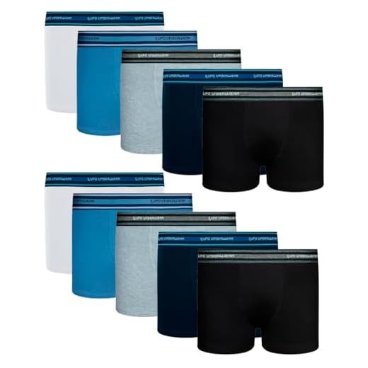 Kit 10 Cuecas Box Boxer Infantil Lupo Kids Algodão Masculina (BR, Alfa, G, Sortido)