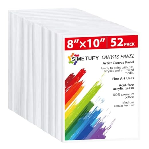 Canvas Boards for Painting, 52 Pack 8 x 10 Inch Blank Canvas for Painting Using Acrylic Paint or Oil (Pre-Primed)