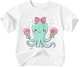 RAISEVERN Girls Clothes Size 6 Cute Girl Shirts Octopus Graphic Tee Crewneck Short Sleeve Tshirts 5T Kids Tops Ocean Animal Summer Outifits