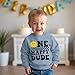 SOFEON First Birthday Sweatshirt Baby Boy One Happy Dude Pullover 1st Birthday Outfit One Year Old Long Sleeve Shirt Fall Top(Light Blue,1T(80))