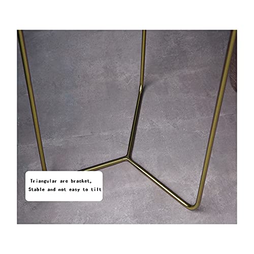 Petite table ronde marbre et fer forgé au design minimaliste