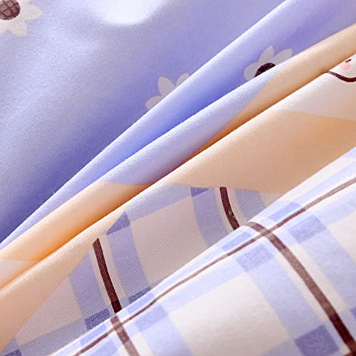 Hecnoey Kids Bed Fitted Sheets And Pillowcases Set,Cute Bow Printed Maattress Sheets Cover For Girls (Cream(Bear), Twin) #TOP4