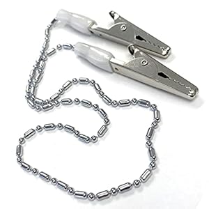 10 Pack Metal Chain Bib Clip Holders for Dental Bibs – Lanyard with Ball Chains & Alligator Clamps to Hold Napkin, Covers, Mask for Dentist Clinic