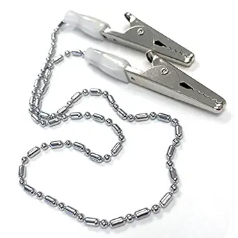 10 Pack Metal Chain Bib Clip Holders for Dental Bibs - Lanyard with Ball Chains & Clamps to Hold Napkin, Covers, Mask for Dentist Clinic, Elderly Care
