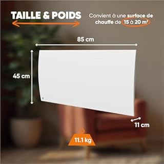 BESTHERM - Radiateur électrique fixe connecté WIFI à inertie sèche céramique 2000W Bestherm ILLO CONNECT horizontal blanc