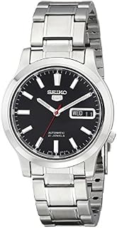 Seiko Men's SNK795 5 Automatic Stainless Steel Watch with Black Dial, Black/Skeleton, Automatic Watch