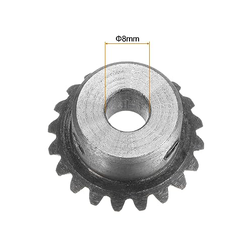 Image of HARFINGTON 2pcs Bevel Gear 1M 20 Teeth 8mm Shaft Hole 1:1 Tapered Bevel Pinion Gear 45# Steel 1.5 Module 90 Degree Steering Gear, for Hardware Mechanical Rotation