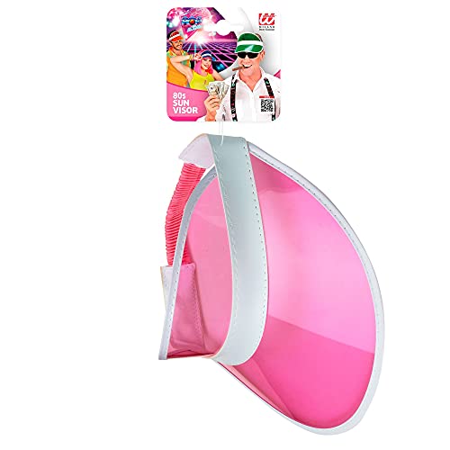 WIDMANN 00210-80s Style Sun Visor, Unisex Adult, Hat, Disco, Pride, Carnival, Theme Parties, One Size, Pink Color - Image 2