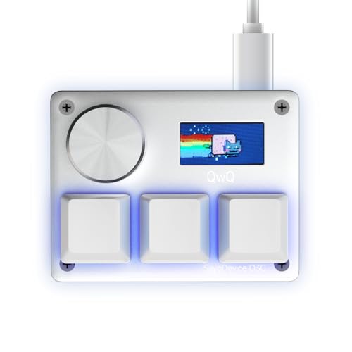 SAYODEVICE O3C Rapid Trigger Hall Effect Keyboard Suitable for OSU and Geometry Dash Rhythm Game Macro Keypad with Magnetic Linear Switches (Silvery, Gateron KS-20 White Switch)