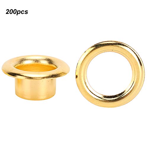 Pwshymi 200Pcs 6mm Eyelets Grommets, Metal Grommets and Washers Eyelets Craft Rivets for Clothing Leather Shoelaces Bags - Image 2