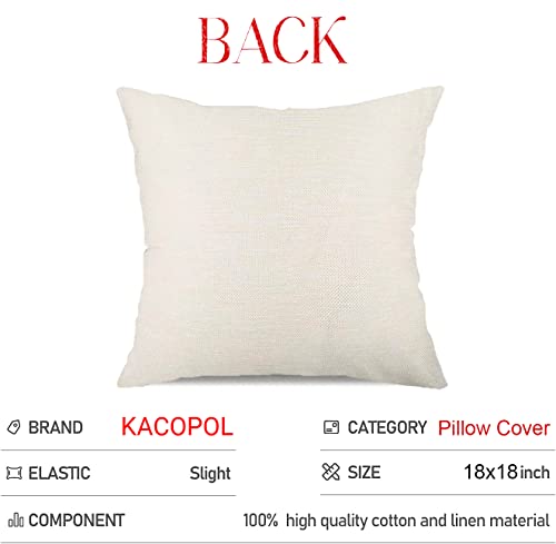 Kacopol Christmas Decorations Pillow Covers 18×18 Set Of 4 Snowflake Santa Snowman Deer Bird Candy Cane Xmas Rustic Winter Holiday Throw Pillows Christmas Decor Cushion Cases K031 (18"X18", Red) #TOP4