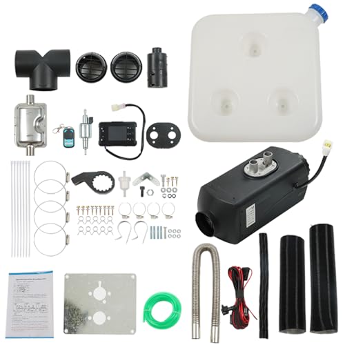 Riscaldatore ad aria split, riscaldamento da parcheggio, 12 V, 5 kW, riscaldatore a una presa con interruttore LCD, telecomando di ricambio per auto, camion, camper, autobus, rimorchi per barche