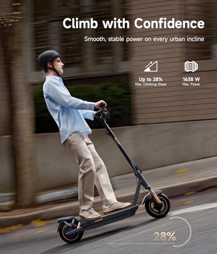 Image of NAVEE GT3 /ST3 /GT5 Series Electric Scooter, 20 /25 MPH Top Speed, 30-55.9 Miles Max Range, 1000-1638W Motor with Dual Suspension, 10 inch Tires, Foldable for Adults Teens