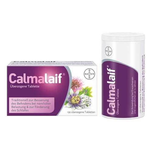 Calmalaif I pflanzliches Arzneimittel mit Extrakten aus 4 Heilpflanzen I bei Stressbeschwerden wie innerer Unruhe und Anspannung I 1 x 120 Tabletten