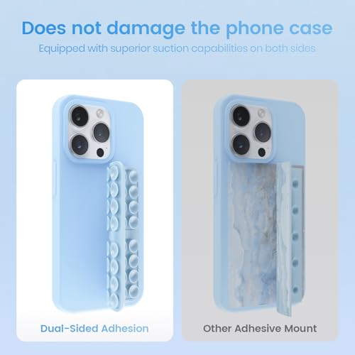 2PCS Silicone Suction Cup Phone Case Mount Double Sided, Silicon Sticky Phone Grip with Higher Suction Power for Cell Phone, Hands-Free Phone Accessories Holder for Selfies and Videos, Transparent - Thumbnail 4