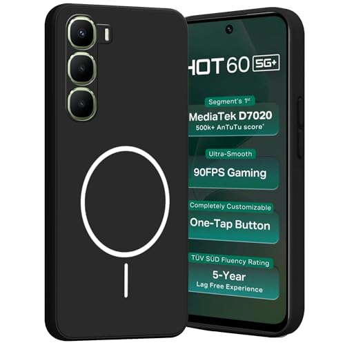 Image of COVERBLACK Case Macc-Safe Print Rubber Candy TPU Cloth in-Side | Camera Protection Matte Finish Soft Back Cover Case Compatible for Infinix X6726 / Hot 60 5G - Black