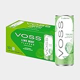 VOSS Flavoured Sparkling Water Zero Sugar Drink Zero Calorie Naturally Sourced Water 10x 330ml Multipack (Lime Mint)