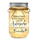 Jelershy Birthday Gifts for Women - You are Awesome Mason Jar Night Lights for Woman Thank You Inspirational Encouragement Cheer Up Gift for Friend Coworker Nurse Teacher Retirement