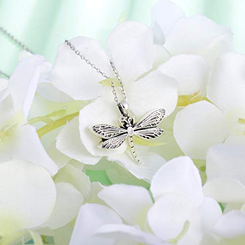 925 Sterling Silver Cremation Jewelry Dragonfly Butterfly Urn Necklace Hold Two Dual Ash Necklace for Loved Ones Cremains Keepsake Memorial Gift for Women3