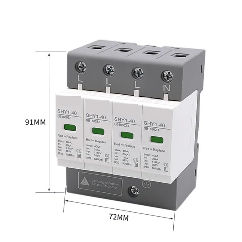 1 szt. AC SPD ochrona przeciwprzepięciowa 2P 4P 10,20 KA 20,40 KA 30K 60 KA osłona odgromowa do domu, ogranicznik niskiego napięcia, druk laserowy (2P 230 V, 10-20 KA)