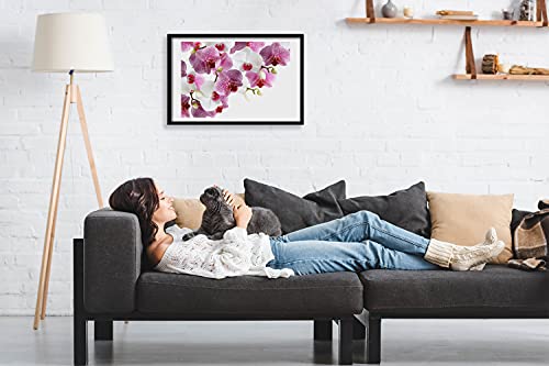 Cadre MDF Tulup 60x40 cm avec affiche d'orchidée pour tableau moderne