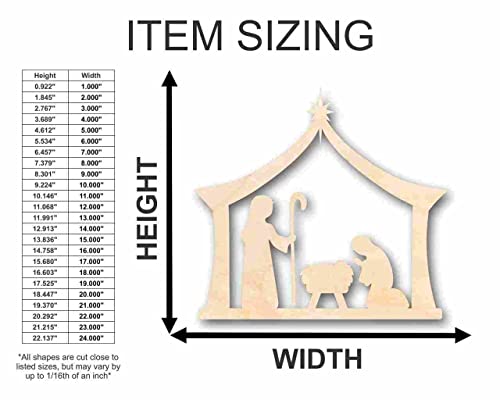 Unfinished Wood Bethlehem Nativity Shape - Christmas - Craft - Up To 24" Diy 10" / 1/8" #TOP2