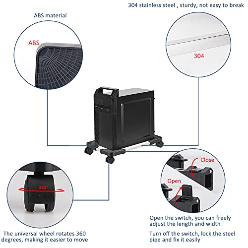 Liitrton Mobile Cpu Stand Adjustable Computer Tower Stand With 4 Caster Wheels Fits Most Pc (Black) #TOP3