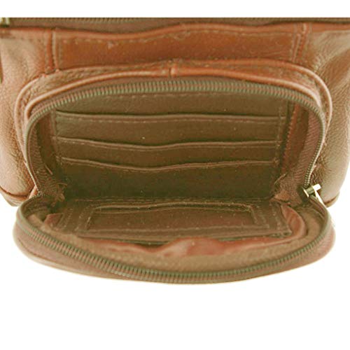 Silverfever Genuine Leather Organizer Handbag Cross Body - Shoulder Travel Bag (Camel) #TOP5