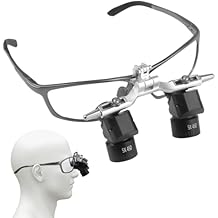 Dental 48 Ergonomic Binocular Loupes 5.0X Ergo Loupes Adjustable Working Distance 350-450mm Magnifying Glasses Prevent Bending and Lowering Head