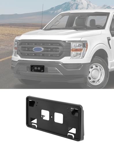 DSWSQ Front Bumper License Plate Frame Bracket Mount Holder Fit for 2021 2022 2023 2024 2025 Ford F150 ABS Black Exterior Accessories by DSWSQ - Image 2