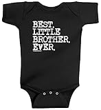 Threadrock Baby Boys' Best Little Brother Ever Infant Bodysuit 6 Months Black